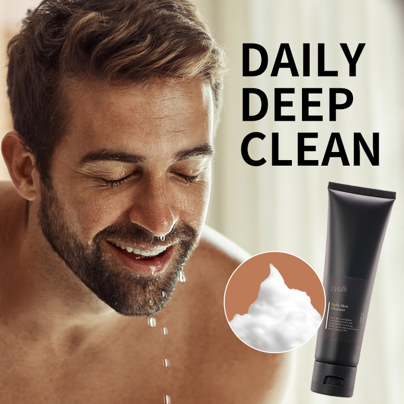 Мужское средство для глубокого очищения лица под частной маркой, средство для удаления черных точек, контроль жирности, очищающее средство для лица, средство для умывания лица для мужчин