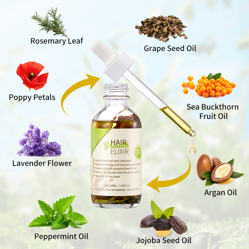 Syulli Травяной эликсир для роста волос с розмарином и мятой | 8 растительных экстрактов | Лечение кожи головы | Оптовая торговля и OEM